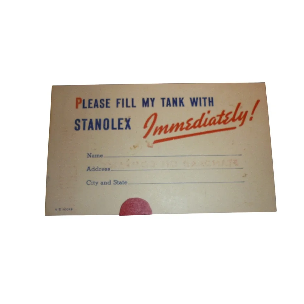 Stanolex Standard Oil Heating Postcard Polar Bear Penguin 1930s Ad